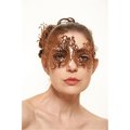 Kayso Rose Gold with Clear Rhinestones Swirly Majestic Swan Masquerade Mask One Size BF001RG